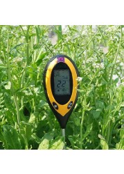 Professional 4 in 1 PH Meter Soil Tester Moisture Monitor Sunshine Temperature Tester Acidity Alkalinity Test Tool for Garden Plant