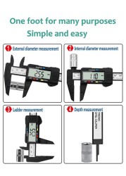 الرقمية الورنية الفرجار 100 مللي متر 150 مللي متر LCD الإلكترونية ألياف الكربون مقياس الارتفاع ميكرومتر أداة قياس أدوات النجارة