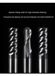 HRC 70 CNC Carbide End Mills Tungsten Ball Nose Milling Cutter Tools 2 4 Flute Degree R0.5 Router Bit 4 6 8 10mmShank Metal Router