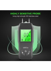 Professional Two Pins Digital Wood Moisture Meter 2-70% Leaf Timber Moisture Portable Tool LCD Display Timber Moisture Detector