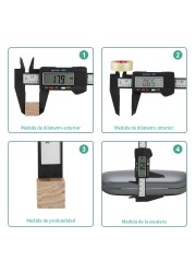 Electronic digital caliper digital caliper plastic fiber body with 0-6 inch/mm large LCD display vernier caliper