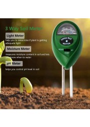 Soil PH Tester, 3/4 in 1 pH Light Moisture Acidity Tester Soil Tester Moisture Meter Soil Test Kit Plant for Flowers