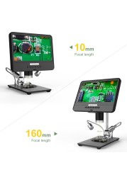 Andonstar AD208S Digital Microscope, 8.5 inch LCD Display, 5X-1200X, 1280*800, 1080P Adjustable Range, Soldering Tool with 2 Fill Lights