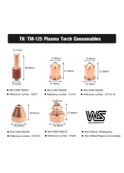 52677 51419 TH-125 TM-125 Plama Cutter Torch Consumable 45-125A Electrode Nozzle/Tip