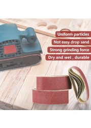 CMCP 75x457mm Sanding Belts 5pcs Zirconium Sanding Grit Set 40/60/80/120 Sander Grinding Polishing Tools