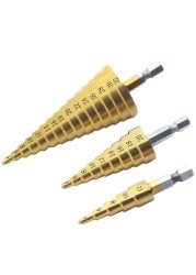 3pcs HSS Titanium Drill Bit 4-12 4-20 4-32 Drill Metal Power Tools High Speed ​​Steel Wood Hole Cutter Cone Drill