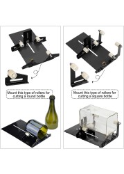 Glass Bottle Cutter Square Bottle/Round Wine Beer Bottle Carvings Cutter DIY Glass Cutting Machine Metal Pillow Bottle Holder