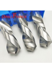 Drillforce 1pc 0.5mm-20mm Left Hand Steel Carbide Drill Bit Reverse Spiral Flute Twist Drill Bit For Steel Alloy Stainless Tool