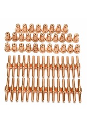 20/40/60pcs Red Copper Consumables Extension Long Tip Electrodes and Long Nozzles for PT31 LG40 40A Air Plasma Cutter