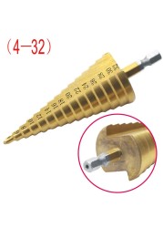 3-12mm 4-12mm 4-20mm Step Cone Drill Bit Hole Cutter Preferred Tool Hex Shank Step Drills Shank Coated Metal Drill Bit for Metal Wood