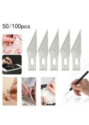 50/100pcs X Blades for X-acto Exacto Tool SK5 Graver Hobby Multi Style Tool Craft Cutting Tools Rubber Seal Metal Blades Sets