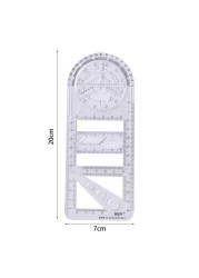 Multifunctional Geometric Ruler Geometric Drawing Template Rotate Measuring Tool for School Office линееека Templates