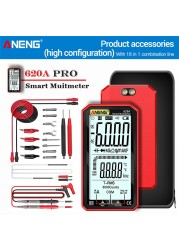 Anning 620A Digital Smart Multimeter Transistor Tester 6000 Counts True RMS Auto Electrical Capacitance Meter Resistance Temperature