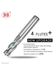 BB End Mills High Precision HSS Metal Cutter Co8 Cobalt D1-32mm 2 3 4 Flutes Teeth Aluminum Milling Tool Key Seats Router Bit