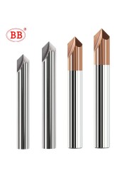 BB-Cipper carbide chamfering milling cutter, V beveled edge, router groove 60 90 120 degree 2 3 flutes