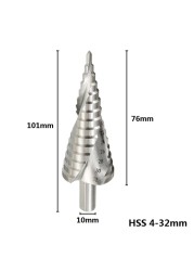 1pc 4-32mm HSS Titanium Coated Step Drill Bit Drill Power Tools Metal High Speed ​​Steel Wood Hole Cutter Step Cone Drill