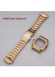 G-Refit 316 Stainless Steel DW5600 G5600E GW/DW5000 Watch Strap/Case DW5035 Silver Belt Straps and Watches Bezel with Tools