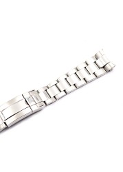 CARLYWET 20 21mm Silver Middle Polished 316L Solid Stainless Steel Watch Band Strap Belt Bracelets for GMT Submarines