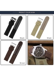 For hamilton khaki field watch h760250/h77616533/h70605963 H68201993 watch strap genuine leather nylon men watch band 20mm 22mm