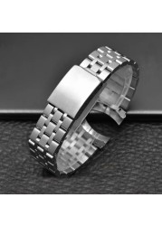 Metal Solid Stainless Steel Strap For Tudor Princes 19mm Folding Buckle Bracelet Replacement Men Women Curved End Watchband