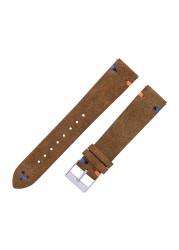 Suede Watch Straps, 18mm, 20mm, Hand-stitched, Beige, Green, Blue, Suede, for Men and Women, Quick Release