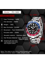 Pagani luxury design gmt men's watch mechanical watch stainless steel top brand sapphire glass automatic men watch Reloj Hombre