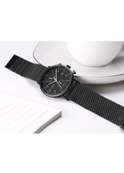 VAVC New Fashion Top Business Analog Quartz Wrist Watch for Men 24 Hours Display Leather Band Dial and Date Function Watches Men