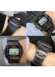 التيتانيوم حزام (استيك) ساعة حالة/مدي ل كاسيو G-SHOCK DW5600 GW-M5610 GW5000 ضوء الوزن التمويه حالة حزام وزارة الدفاع مع أدوات