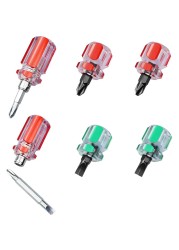 6pcs mini screwdriver mini screwdriver short mini split fender tools slotted turnip head repair hand tools precision car repair