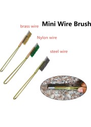 1pcs Wire Brass Steel Nylon Brush Mini Brushes Micro Rust Remover Paint Remove Metal Scrubbing Polishing Burring Brush