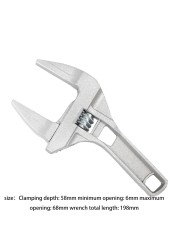 Portable Universal Wrench Adjustable Aluminum Alloy Opening Spanner Repair Tools For Water Pipe Bathroom Accessories Screw