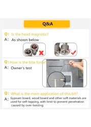 مفك مجموعة المغناطيسي تحديد المواقع مفك بت رئيس أدوات النجارة مسمار سداسي الرأس عرقوب تحديد المواقع بت batchHead أداة اليد