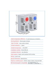 خزانة صغيرة ترموستات KTO011 KTS011 XTS211 XTO211 عادة مفتوحة/مغلقة عادة تحكم في درجة الحرارة الميكانيكية المدمجة