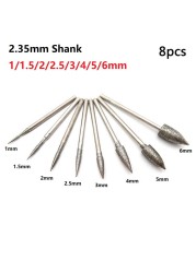 6/8pcs 1-6mm Diamond Mill Head Needle Bits Burrs Engraving Carving Grinding Tool Jade Needle Stone Carving Engraving Tool