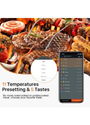 AidMax NanoL Digital Outdoor Wireless Bluetooth Kitchen Vlees Meat BBQ Thermometer with Probe for BBQ Oven Barbecue