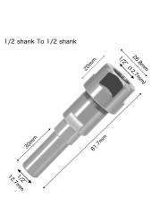 Binoax Router Bit Extension Rod Collet Drilling Machine Extension Milling Wood Cutting Machine 1/4(1/2) Inch 6/8/12mm Shank