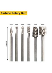 6 قطعة HSS الروتاري أداة متعددة لدغ التوجيه راوتر بت قاطعة الطاحونة مرفق لقمة ثقب لطحن المعادن أدوات كهربائية دوارة