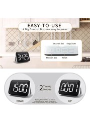 LED Digital Small Countdown Digital Timer Countdown Electronic Handmade Kids Time Management Cooking Kitchen Study Book