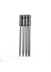 1/4pcs 100mm Hex Magnetic Screwdriver Bit Set Drill Bit Screwdriver Bit 1/4 Inch Hex Shank 1.5/2/2.5/3mm