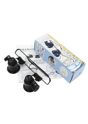 Third Eye Helmet Hand Helmet Magnifying Handheld Magnifier Glasses Loupes LED 20X Magnifying Glasses for Jewelry Repair