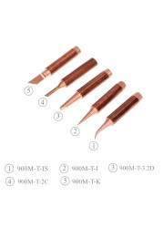 5pcs/set 900M-TCopper Soldering Iron Pure Copper 900M Soldering Iron Headset Inside Hot Bare Copper Electric Soldering Iron Tip