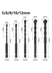 Cross Tile Drill Bits Set Twist Drill Stone Ceramic Cup Drills Metal Concrete Hole Opener For Concrete Wood Metal Drill