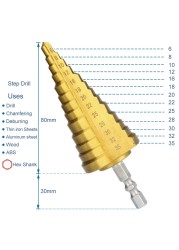 4-32 HSS Step Drill Bit Metal Electric Drill Bits Iron Plate Hole Drill Opener Multifunction Cordless Drill Bit