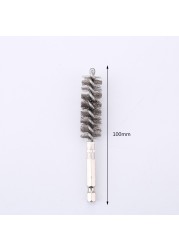 2pcs Stainless Steel Copper Wire Car Cleaning Steel Brush Machine Toothbrush Rust Scrub Removal Cleaning Tools With Drill