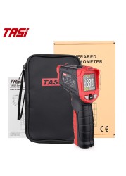 TASI TA601A/B/C ميزان الحرارة الرقمي بالأشعة تحت الحمراء لتحديد المواقع بالليزر مقياس الحرارة VA لون LCD ضوء إنذار عدم الاتصال Termometro