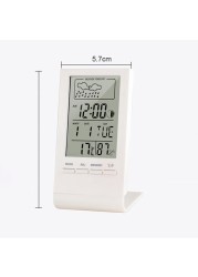 Mini Digital Thermometer Hygrometer Temperature Humidity Sensor Monitor Multifunction Meter Alarm Clock Weather Station Barometer