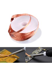 Desolding Braid Soldering Soldering Welding 1.5mm 2mm 2.5mm 3mm 3.5mm Width 1.5m Length Remover Fuse Wire Lead Cord Flux Repair Tool