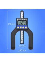 Digital LCD Depth Gauge Height Gauge 0-80mm 0.01mm Caliper with Magnetic Feet for Tables Router Woodworking Measuring Tools