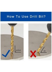 50/200/100pcs 1/1.5/2.0/2.5/3mm Titanium HSS Drill Bits Coated Stainless Steel for Woodworking HSS High Speed ​​Drill Bit Set
