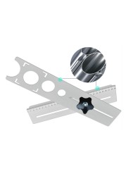 Stainless Steel Ceramic Locator Hole Ruler Adjustable Punching Hand Tool for Home Decorated Work Multifunction Ruler